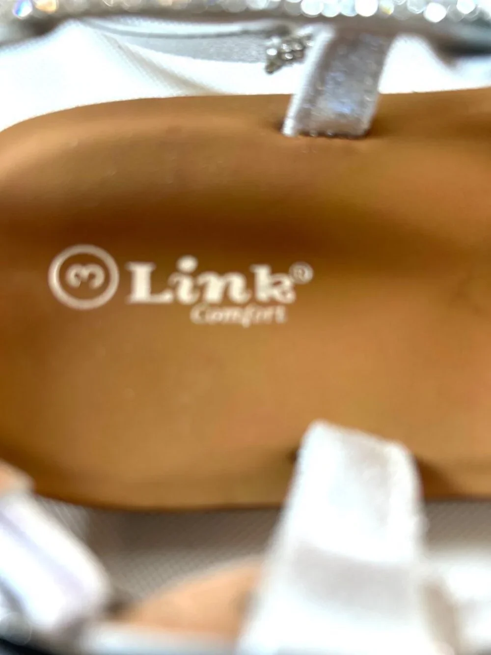 Link Comfort Girls Sandals Silver Sparkle Size 3